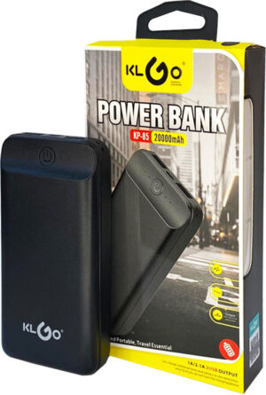 KLGO Power Bank 20000mAh με 2 Θύρες USB-A μαύρο