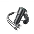 Kouvolsen KOS-5015 3-in-1 Black Retractable Car Charger 100W
