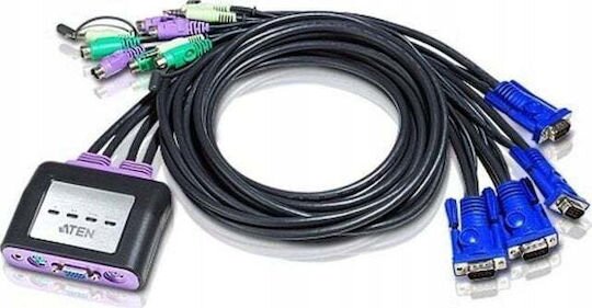 KVM Switch Aten CS64A Petite 4-Port PS/2 with Audio (CS64AZ)