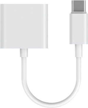 LeeWello Μετατροπέας Type-C Αρσενικό σε 3.5mm Jack & Type-C Θηλυκό λευκό