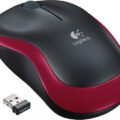 Logitech Ασύρματο Ποντίκι Μαύρο Κόκκινο M185