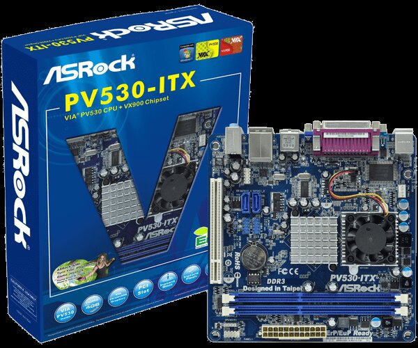 M-Itx Via Pv530/Vx900 2Ddr3 1Pci Lan Sata2 Vga/Dsub