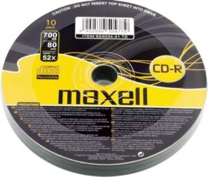 Maxell CD-R 700MB 80min με Ταχύτητα Εγγραφής 52x 10τμχ Cake Box
