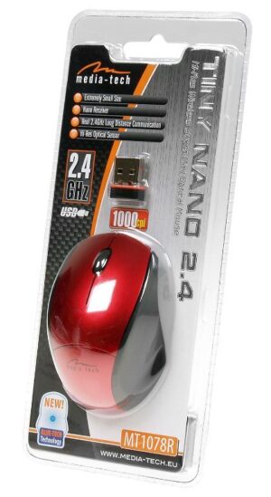 Media-Tech Mt1078r Mouse Tiny Nano 2,4 Red