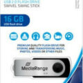 MediaRange USB 2.0 Flash Drive 16GB Black/Silver
