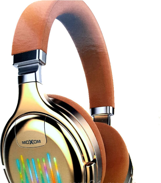 Moxom Ασύρματα Ενσύρματα Over Ear Ακουστικά με 4 ώρες Λειτουργίας Χρυσό