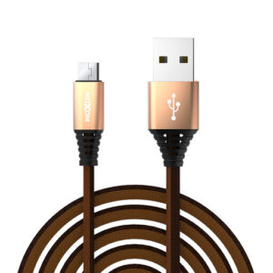 Moxom Denim USB 2.0 Καλώδιο micro USB Αρσενικό σε USB-A Αρσενικό με Πλέξη 2.4A 1m μαύρο-καφέ