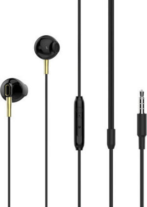 Moxom Earbuds Handsfree με Βύσμα 3.5mm Black / Gold