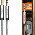 Moxom Kαλώδιο ήχου 3.5mm male 3.5mm male 1m ασημί
