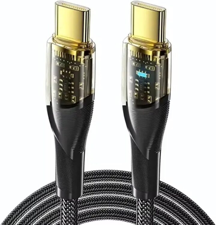 Pavareal Καλώδιο Ταχείας φόρτισης USB-C σε USB-C, Braided, 1.2m, μαύρο