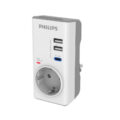 Philips Αντάπτορας Ρεύματος 1 θέση USB-C/USB 380J Λευκό