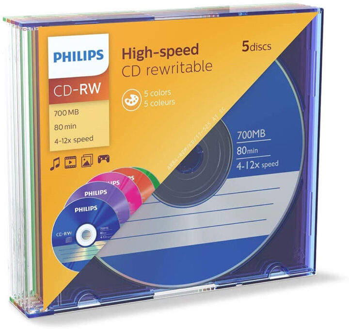 Philips CD-RW Slim Color 5τεμ.