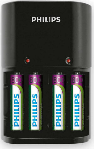 Philips Φορτιστής Μπαταριών AA & AΑΑ NiMH με 4x AAA Μαύρος