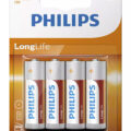 Philips Longlife Zinq Chloride Μπαταρίες AA R6 Mignon 4Τμχ