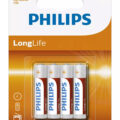 Philips Longlife Zinq Chloride Μπαταρίες Aaa R03 Micro 4Τμχ