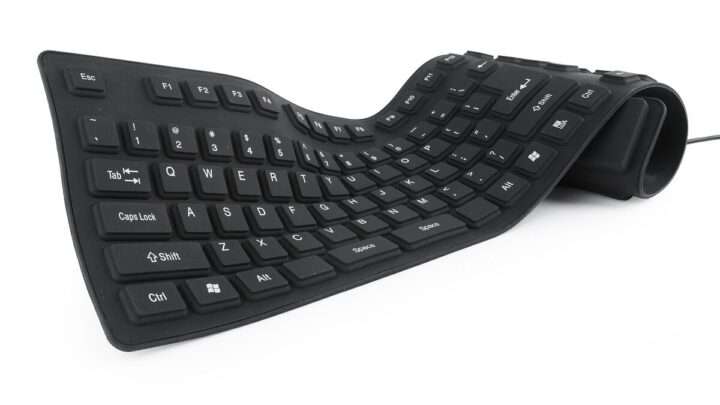 Πληκτρολόγιο Flexible Us Layout Usb & Ps/2 Kb-109F-B Μαύρο Gmb