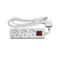 Πολύπριζο Με Καλώδιο Και Διακόπτη 3x1mm 1.5μ Καλώδιο 3 Σούκο Λευκό