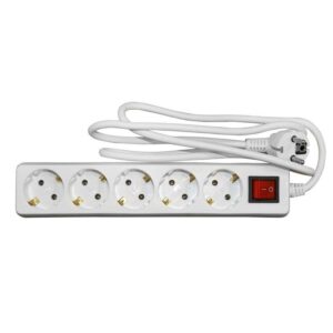 Πολύπριζο Με Καλώδιο Και Διακόπτη 3x1mm 1.5μ Καλώδιο 5 Σούκο Λευκό