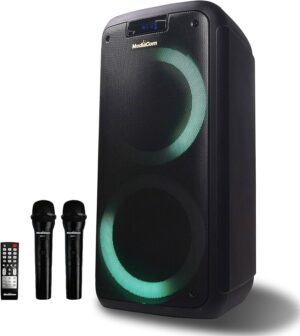 Portable Speaker with Control And Microfon 35W Rms Black-Blue Dj-727