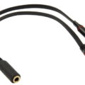 Powertech Αντάπτορας 2x 3.5mm Αρσενικό σε 3.5mm Θηλυκό 0.2m Μαύρο