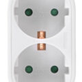 Powertech Αντάπτορας Ρεύματος 2X Schuko 250V 16A Λευκός