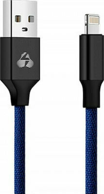 Powertech Braided USB to Lightning Cable Μπλε 1m