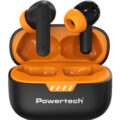 Powertech earphones με θήκη φόρτισης True Wireless 40/400mAh ANC & ENC μαύρα