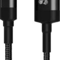 Powertech Eco Round Braided USB 2.0 Καλώδιο USB-C Αρσενικό σε USB-A Αρσενικό 1m Μαύρο