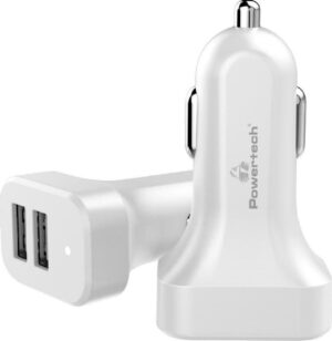 Powertech Φορτιστής Αυτοκινήτου 2x USB 2.1A Λευκός