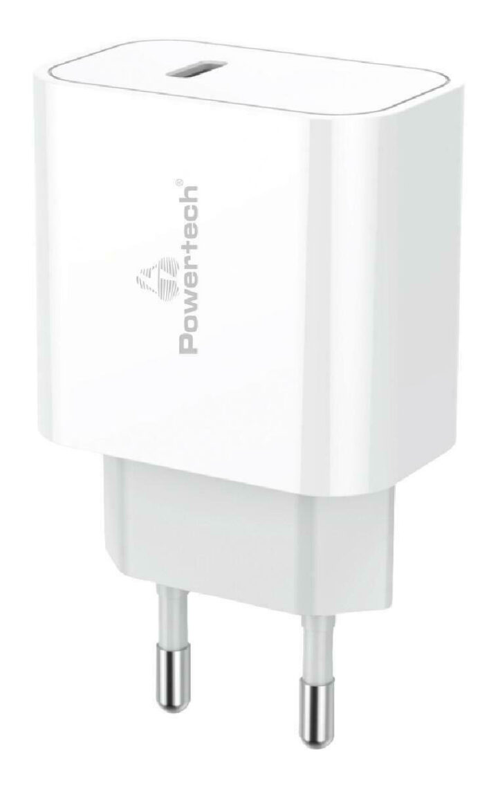 Powertech Φορτιστής Χωρίς Καλώδιο με Θύρα USB-C 20W Power Delivery, Λευκό