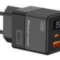 Powertech Φορτιστής Τοίχου σε Οθόνη Usb Usb C 35w Gan Μαύρος