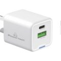 Powertech Φορτιστής Τοίχου Pt 1224 Καλώδιο Usb Usb C 33w Gan Λευκός