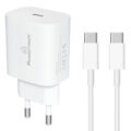 Powertech φορτιστής τοίχου USB-C μαζί με καλώδιο USB-C PD 20W