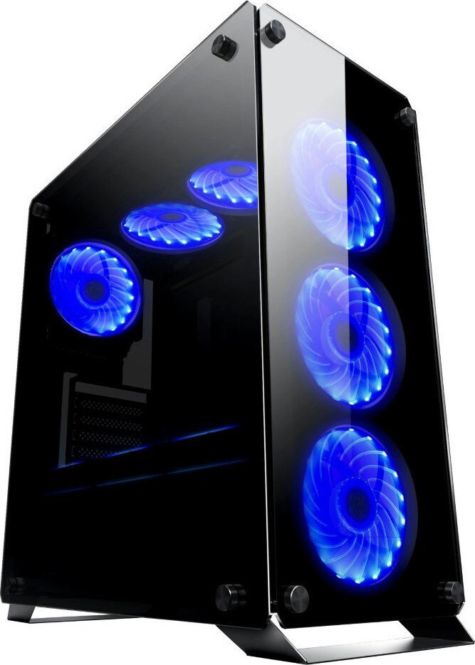 Powertech Gaming Case Full Tempered Glass 4X Dual Ring Rgb Fans