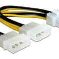 Powertech καλώδιο 2x molex 3pin σε PCI 8pin για VGA 0.15m