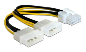 Powertech καλώδιο 2x molex 3pin σε PCI 8pin για VGA 0.15m