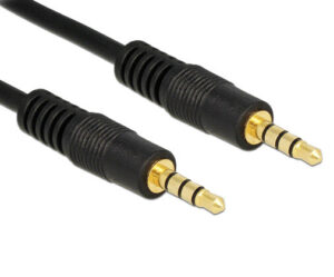 Powertech καλώδιο 3.5mm AUX 24 AWG copper 1m μαύρο