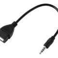 Powertech Καλώδιο 3.5mm Σε USB 2.0 Female Cab-j055 0.5m Μαύρο