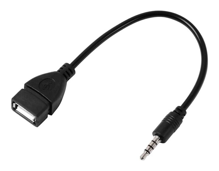 Powertech Καλώδιο 3.5mm Σε USB 2.0 Female Cab-j055 0.5m Μαύρο