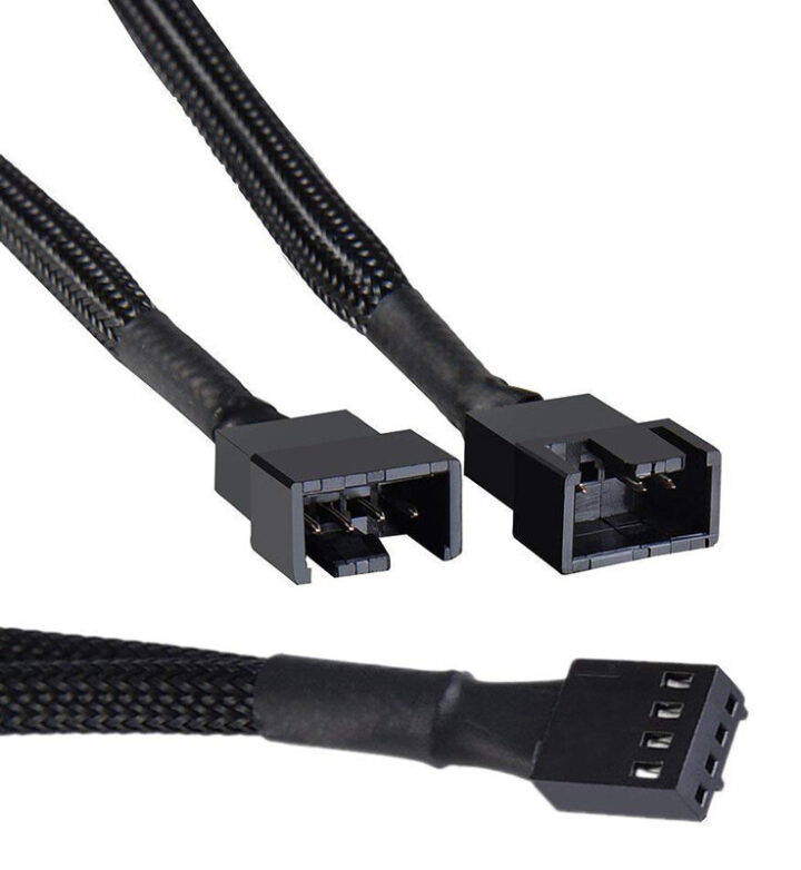 Powertech καλώδιο 4-pin pwm σε 2x 4-pin pwm 0.15m, μαύρο