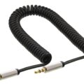 Powertech Καλώδιο Ήχου 3.5mm Spiral Gold Plated 1.8m Μαύρο
