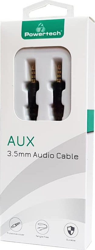 Powertech Καλώδιο Jack 3.5Mm M-M 4 Pin Od: 4.0Mm Copper 0.50M Μαύρο