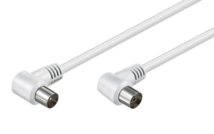 Powertech Καλώδιο Κεραίας RF Αρσενικό - RF Θηλυκό Cab-v024 Γωνιακό Λευκό 3m