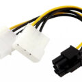 Powertech Καλώδιο PCI-E 6pin σε 2x molex IDE 4pin 10cm