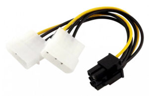 Powertech Καλώδιο PCI-E 6pin σε 2x molex IDE 4pin 10cm