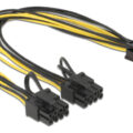 Powertech καλώδιο PCIe 6pin σε 2x 8pin 30cm