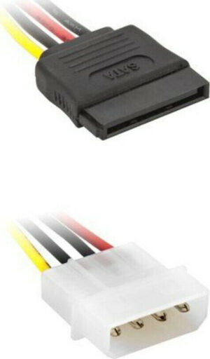 Powertech Καλώδιο SATA 15pin (F) σε IDE 4pin (M), 15cm