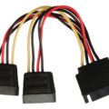 Powertech καλώδιο SATA 15pin male σε 2x 15pin female