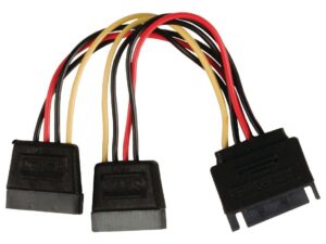 Powertech καλώδιο SATA 15pin male σε 2x 15pin female
