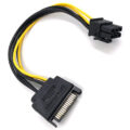 Powertech Καλώδιο SATA 8" 15pin σε PCI-E 6pin 15cm